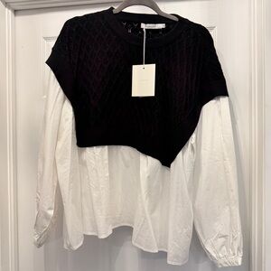 Avantlook cable knit sweater blouse